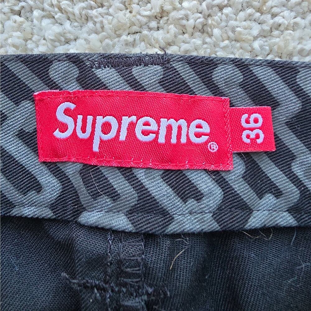 Supreme Men's Denim Casual Pants - Geometric Black Gray 36 Straight Leg Pockets - Picture 5 of 9